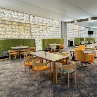 Stadium hospitality lounge furniture by DeFrae Contract Furniture at Rose & Ball Hospitality Lounge Chelsea Football Club