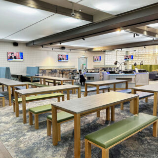 Stadium hospitality lounge furniture by DeFrae Contract Furniture at Rose & Ball Hospitality Lounge Chelsea Football Club