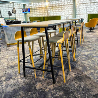 Stadium hospitality lounge furniture by DeFrae Contract Furniture at Rose & Ball Hospitality Lounge Chelsea Football Club
