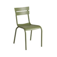 Marlow side chair in olive green aluminium for hospitality terrace seating