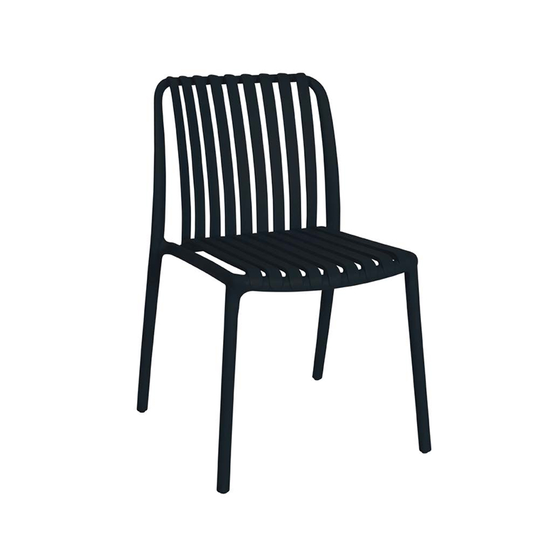 Positano Side Chair Black Outdoor Restaurant Chair Stackable DeFrae