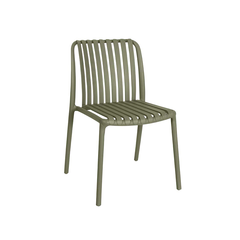 Positano Side Chair Green Outdoor Restaurant Chair Stackable DeFrae