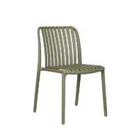 Positano Side Chair Green Outdoor Restaurant Chair Stackable DeFrae