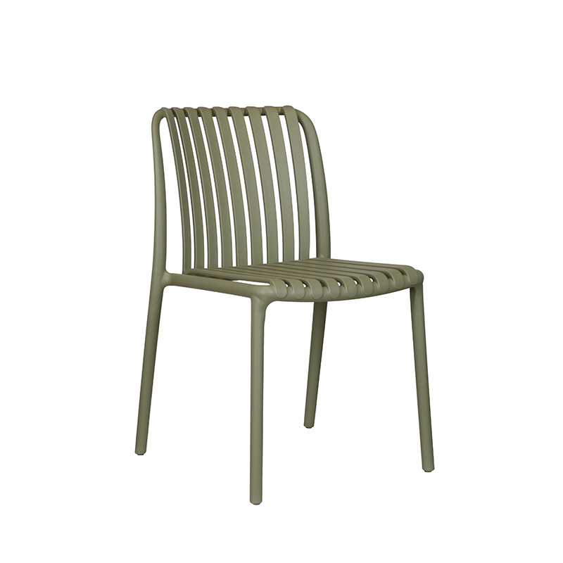 Positano Side Chair Green Outdoor Restaurant Chair Stackable DeFrae