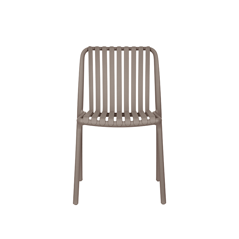 Positano Side Chair Taupe Outdoor Restaurant Chair Stackable DeFrae Taupe