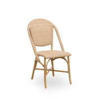 Sofie Exterior Dining Chair DeFrae Contract Furniture Almond aluminium frame Natural ArtFibre