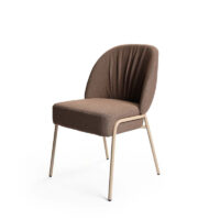 Adele 1391 side chair with fluted upholstered back and steel frame for restaurant and hotel interiors