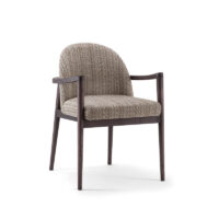 Arlo 107 PO Dining Armchair upholstered restaurant armchair with curved wooden arms and solid wood frame by DeFrae Contract Furniture