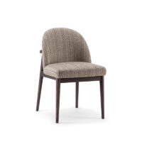 Arlo 107 S Dining Chair upholstered restaurant chair with curved back and solid wood frame by DeFrae Contract Furniture