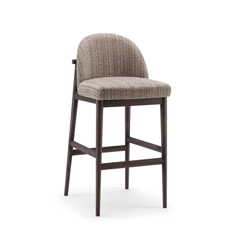 Arlo 107 SG Bar Stool upholstered restaurant bar stool with curved back and solid wood frame by DeFrae Contract Furniture