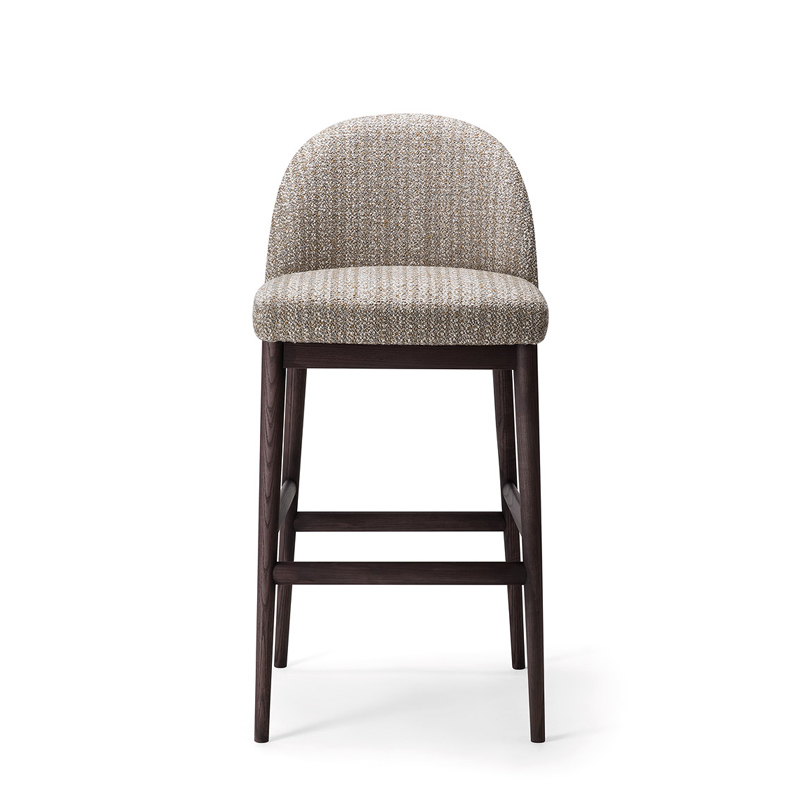 Arlo 107 SG Bar Stool upholstered restaurant bar stool with curved back and solid wood frame by DeFrae Contract Furniture