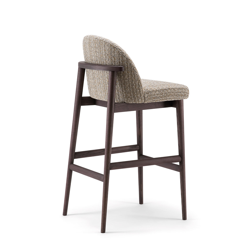 Arlo 107 SG Bar Stool upholstered restaurant bar stool with curved back and solid wood frame by DeFrae Contract Furniture