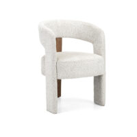Berry Sculptural Armchair dining armchair with curved upholstered frame, optional piping and exposed wood detailing for restaurants hotels and hospitality interiors