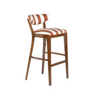 Moon B Bar Stool Italian upholstered wooden bar stool with curved padded back and beech frame by DeFrae Contract Furniture
