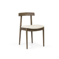 Nur wooden side chair with upholstered seat for restaurant and café dining