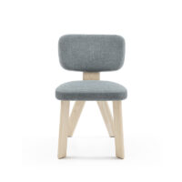 Nuy 1700 upholstered side chair with solid ash wood frame for restaurants hotels and hospitality interiors