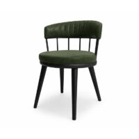 Soren Dining Chair with green velvet upholstery and black metal frame detail for restaurants, hotels and hospitality venues