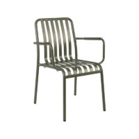 Henley Armchair slatted outdoor aluminium restaurant armchair olive green