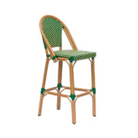 Tivoli Medula French Bistro Bar Stool Stackable Outside Green and Cream